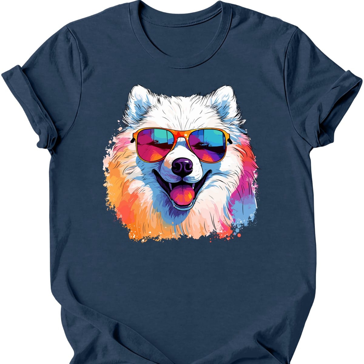 Samoyed - Top Dog T-Shirt - Heather Navy