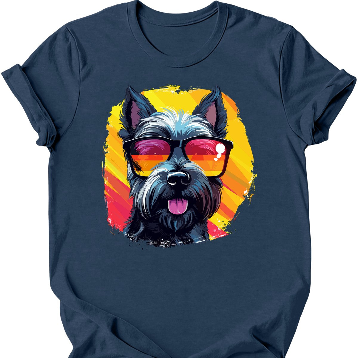 Scottish Terrier - Top Dog T-Shirt - Heather Navy