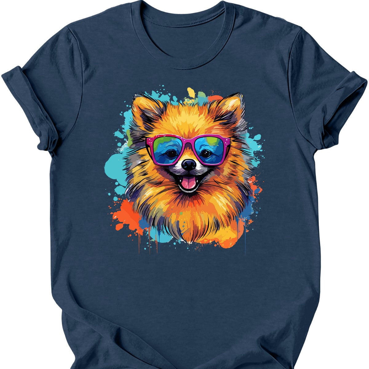 Pomeranian - Top Dog T-Shirt - Heather Navy