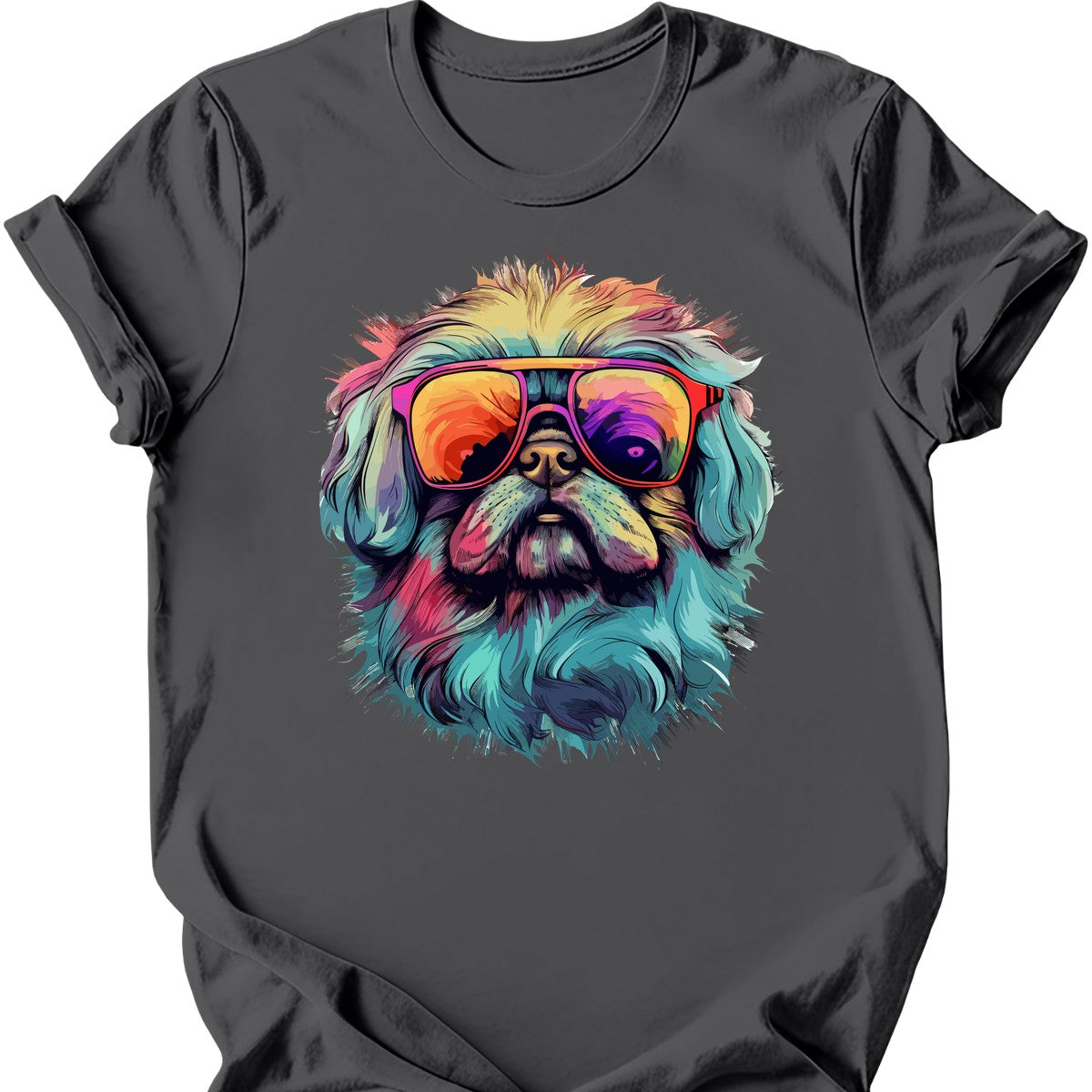 Pekingese - Top Dog T-Shirt - Charcoal