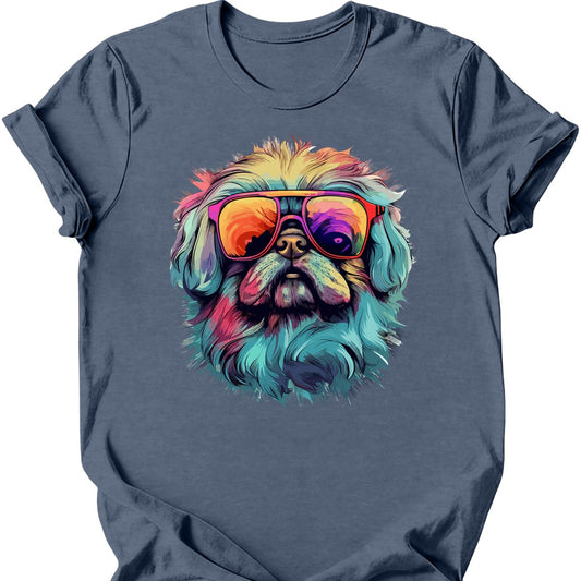 Pekingese - Top Dog T-Shirt - Heather Indigo