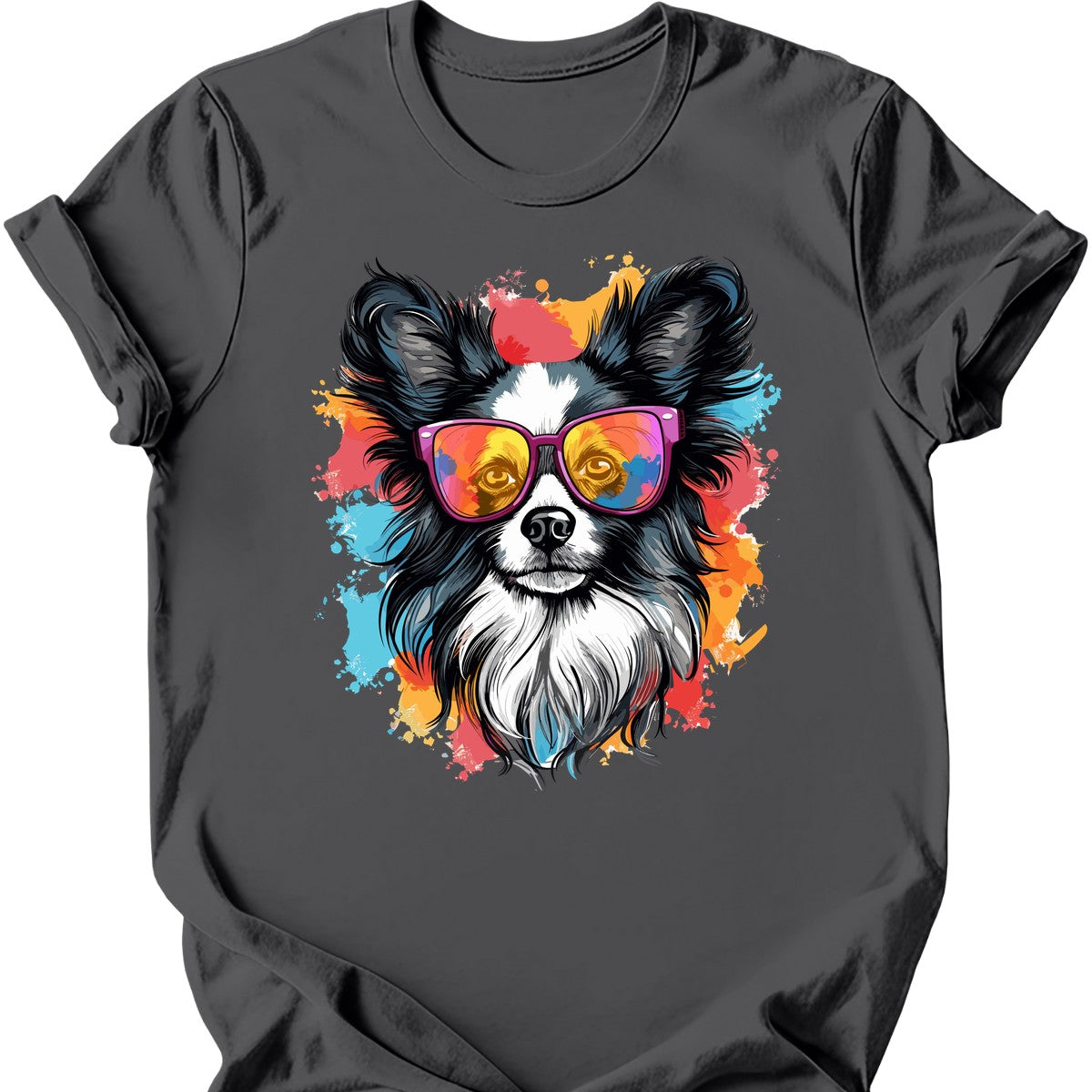 Papillon - Top Dog T-Shirt - Charcoal