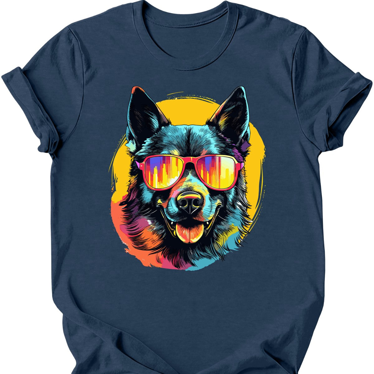 Norwegian Elkhound - Top Dog T-Shirt - Heather Navy