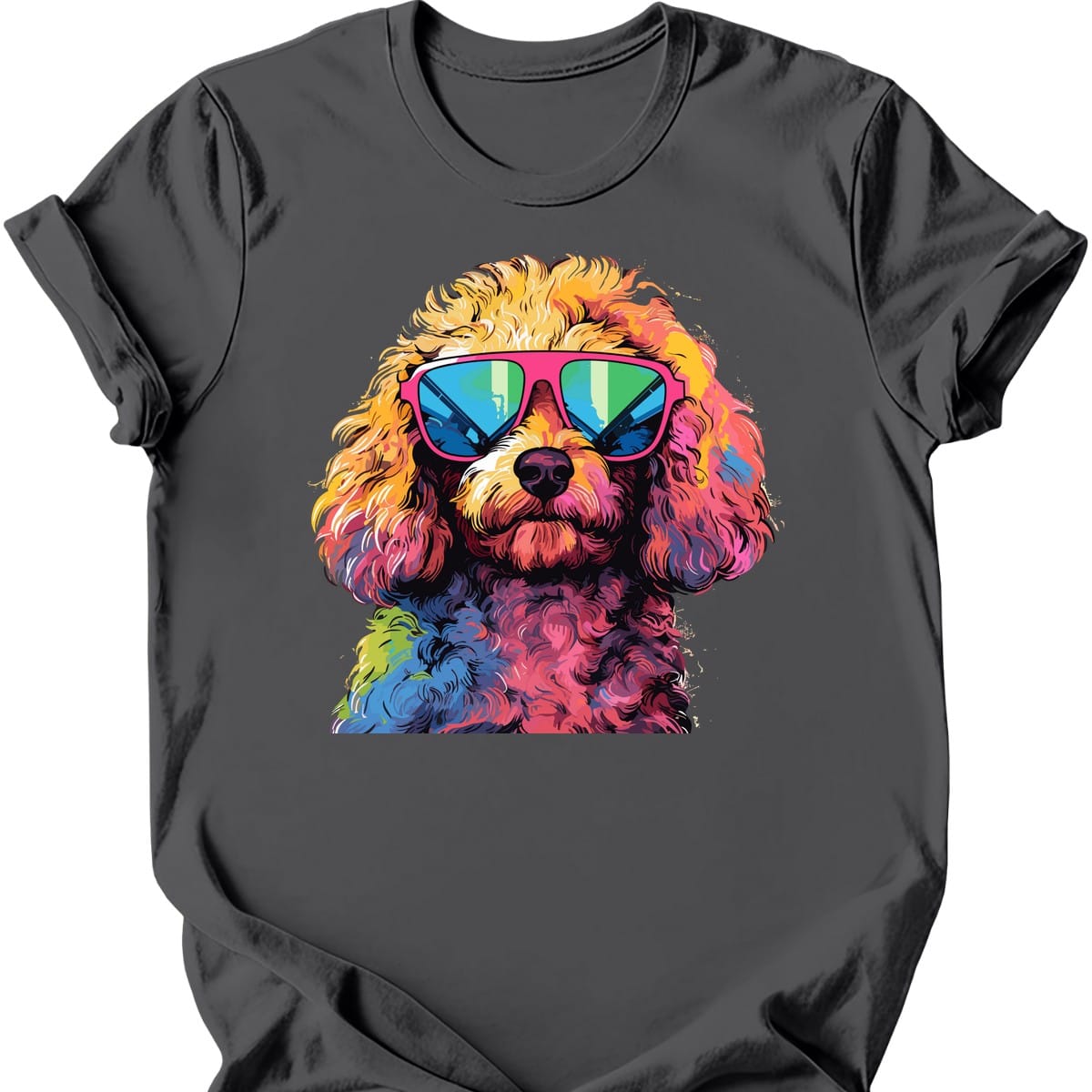 Poodle - Top Dog T-Shirt - Charcoal