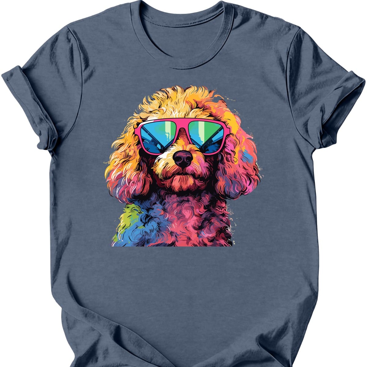 Poodle - Top Dog T-Shirt - Heather Indigo