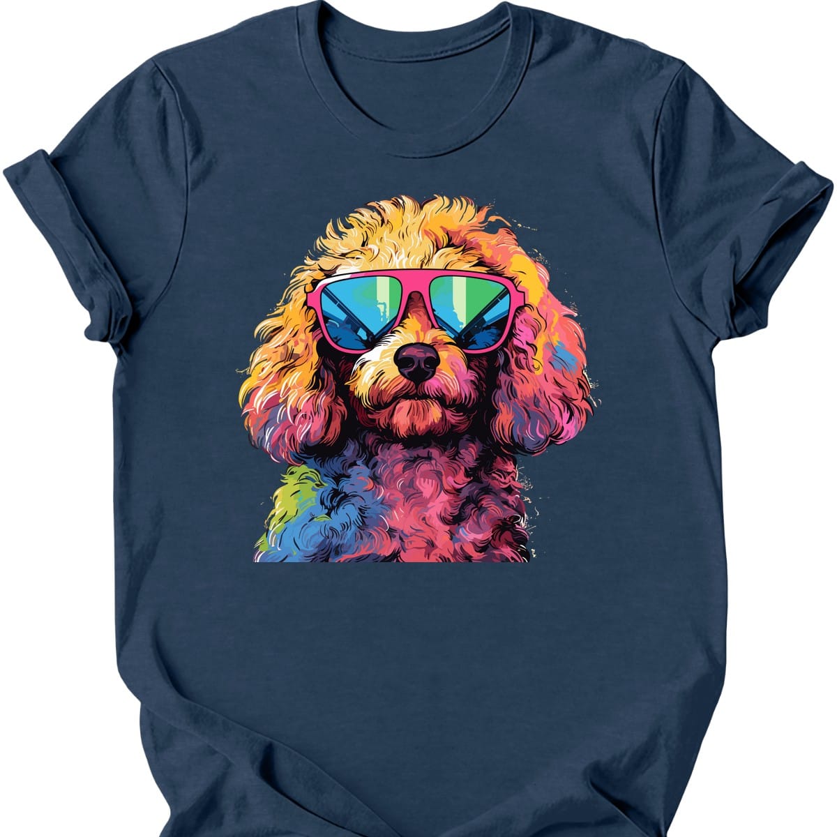 Poodle - Top Dog T-Shirt - Heather Navy