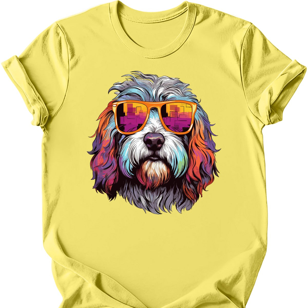 Old English Sheepdog - Top Dog T-Shirt - Cornsilk