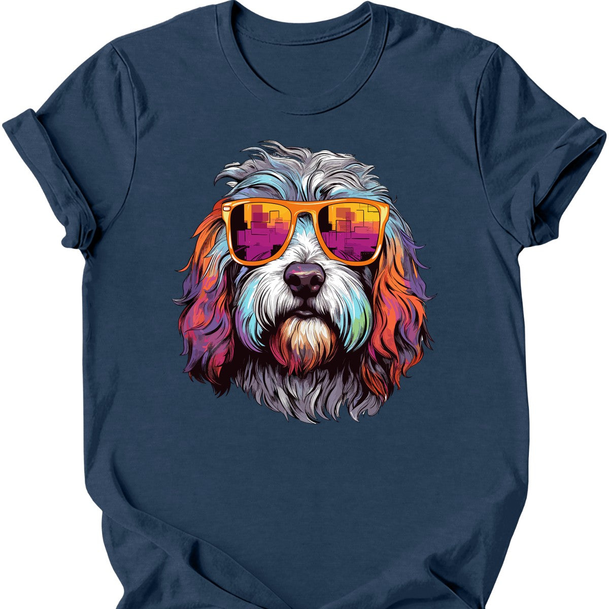 Old English Sheepdog - Top Dog T-Shirt - Heather Navy