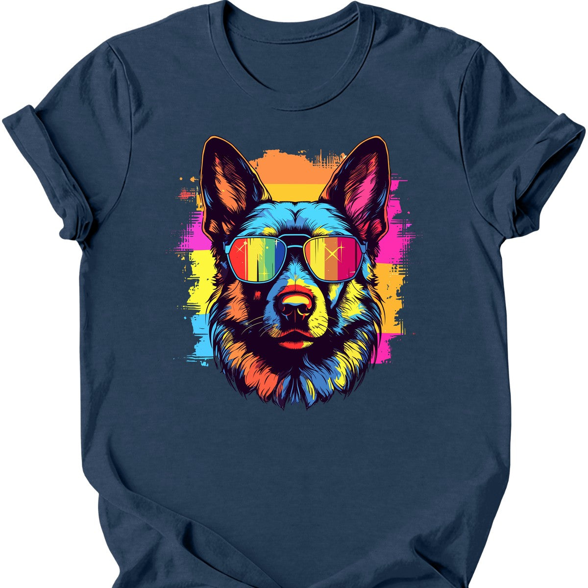German Shepherd - Top Dog T-Shirt - Heather Navy