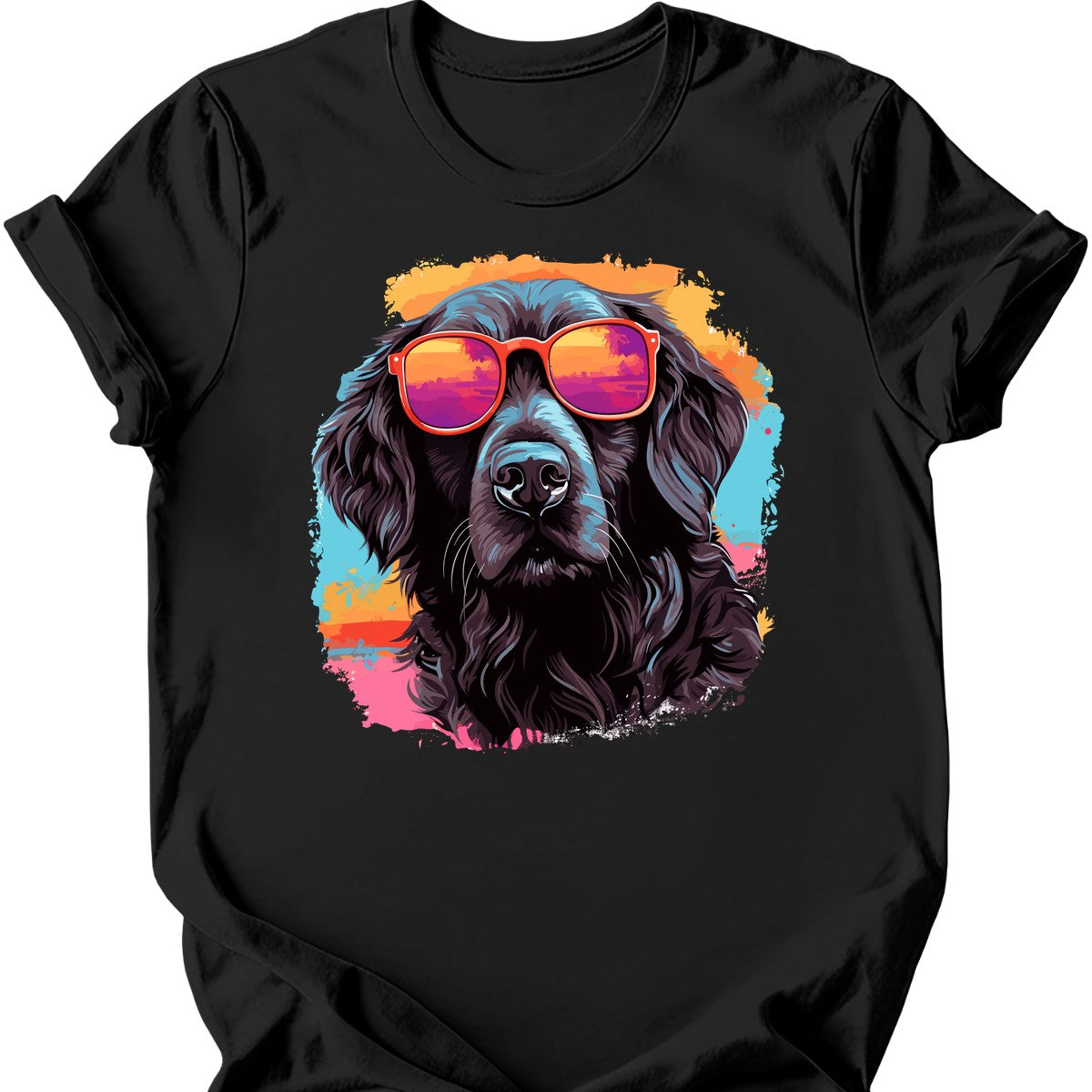 Flat Coated Retriever - Top Dog T-Shirt - Black