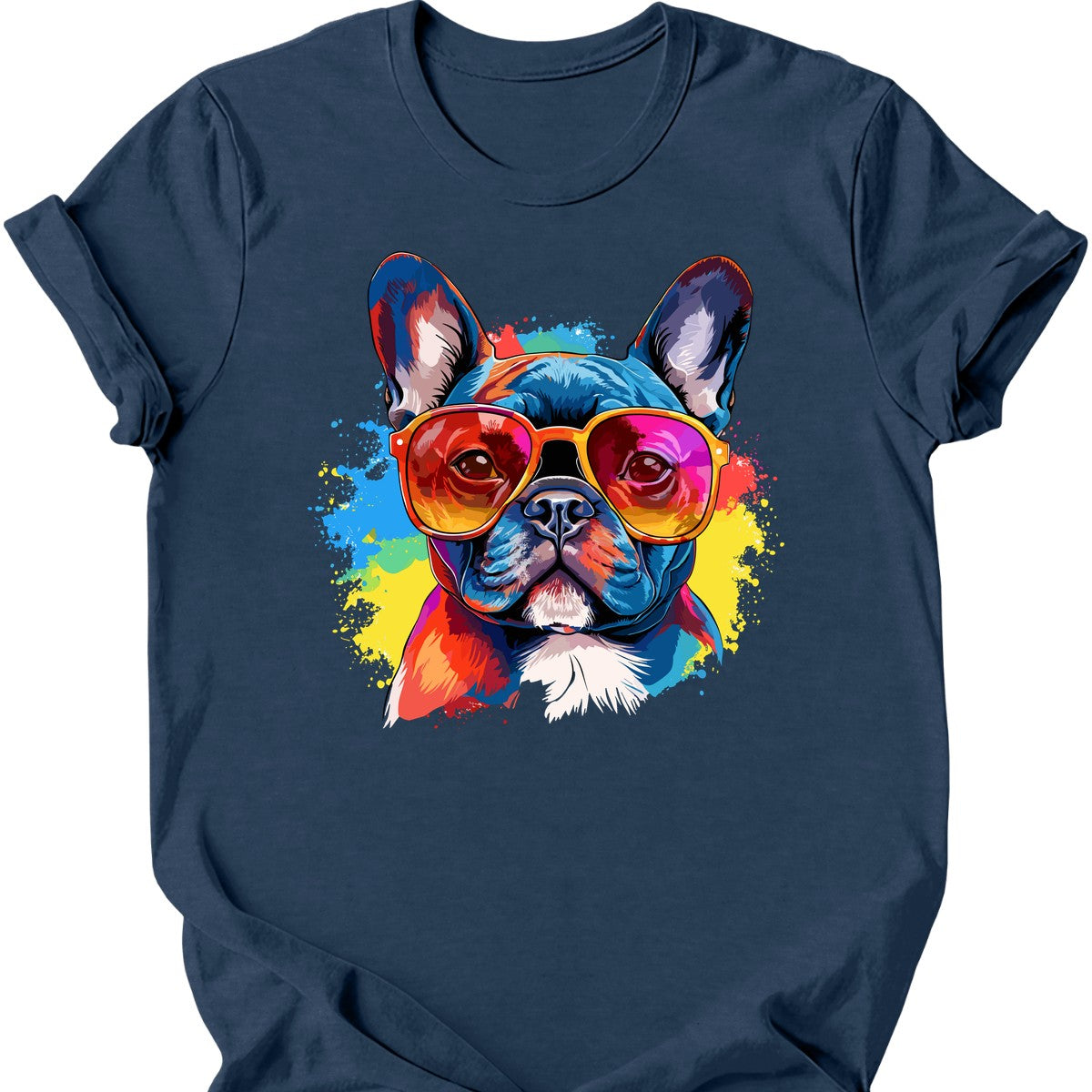 French Bulldog - Top Dog T-Shirt - Heather Navy