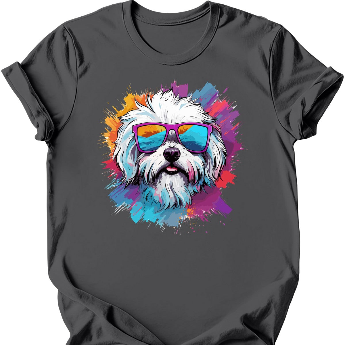 Maltese - Top Dog T-Shirt - Charcoal