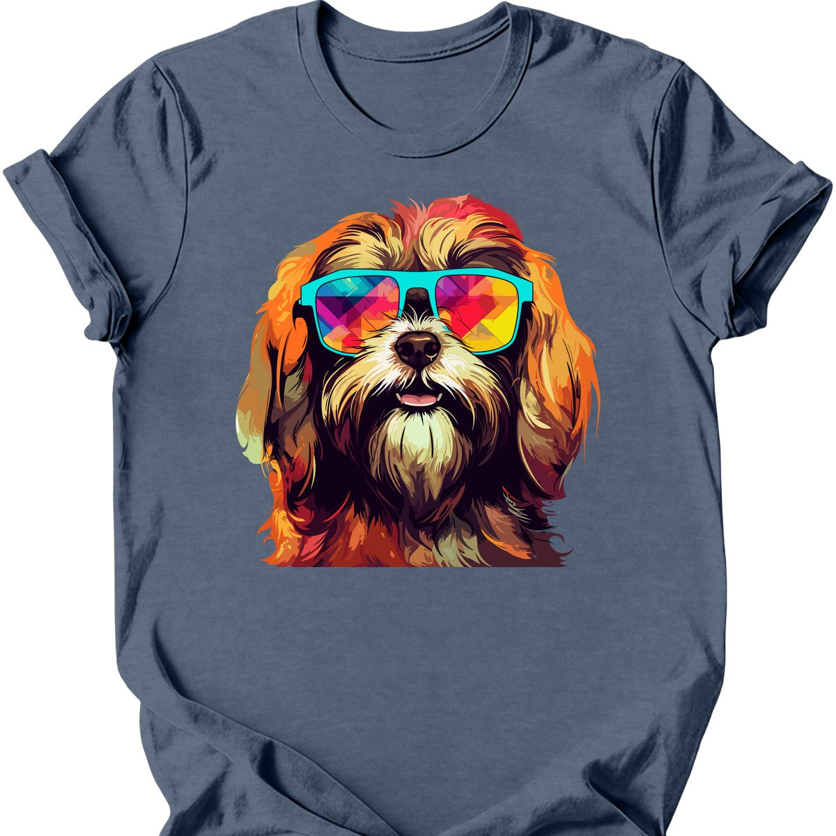 Lhasa Apso - Top Dog T-Shirt - Heather Indigo