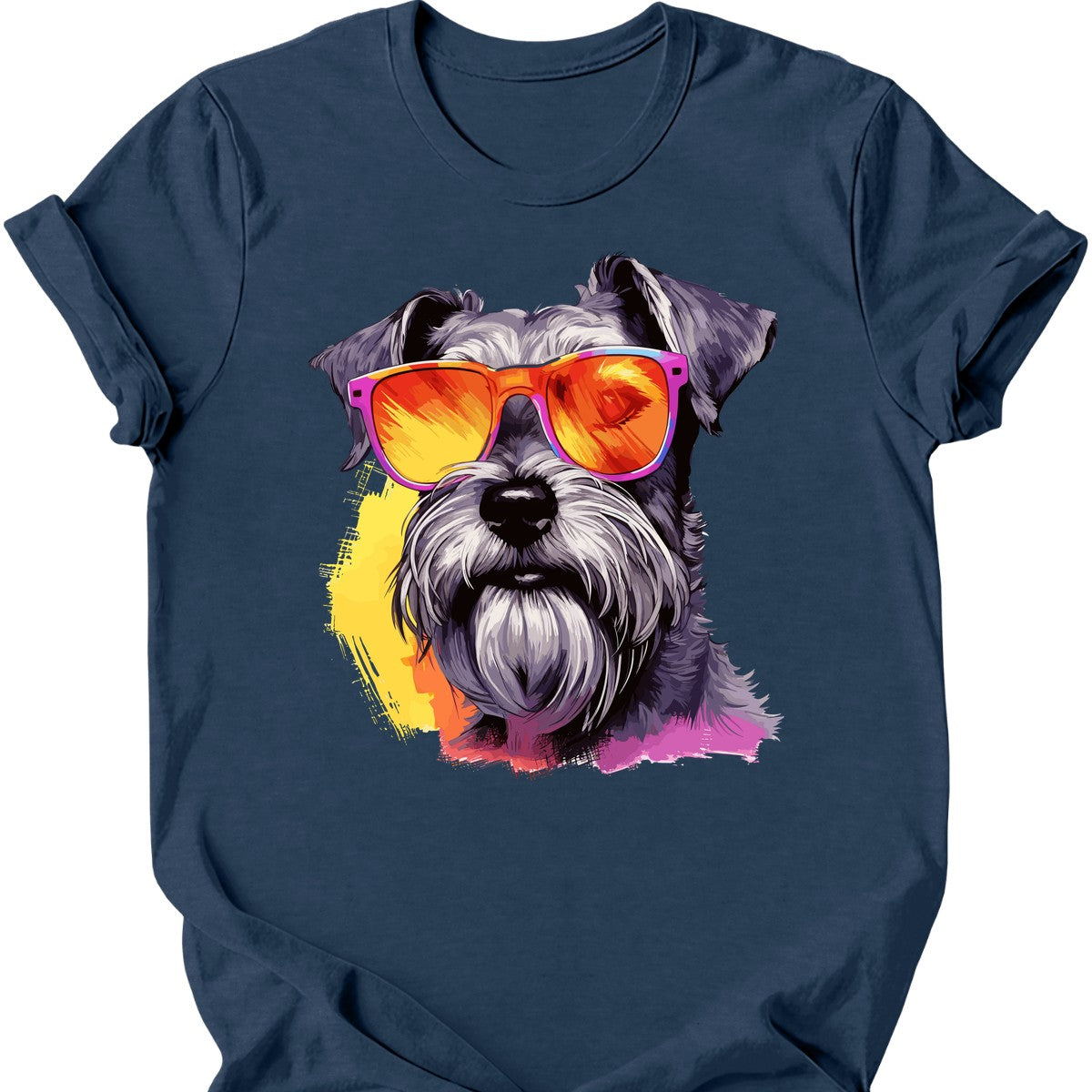 Miniature Schnauzer - Top Dog T-Shirt - Heather Navy
