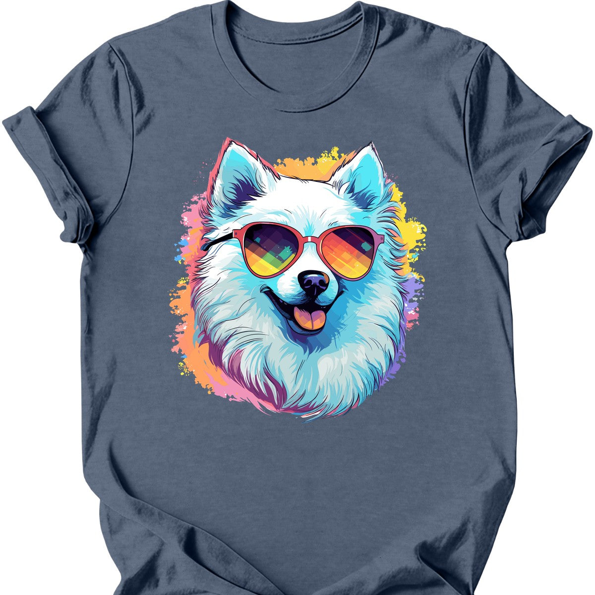 American Eskimo - Top Dog T-Shirt - Heather Indigo