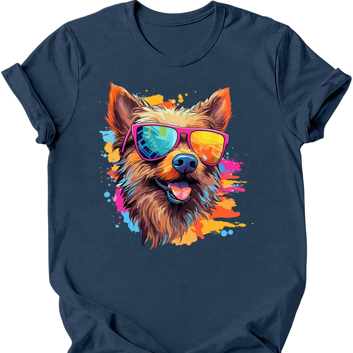 Australian Terrier - Top Dog T-Shirt - Heather Navy