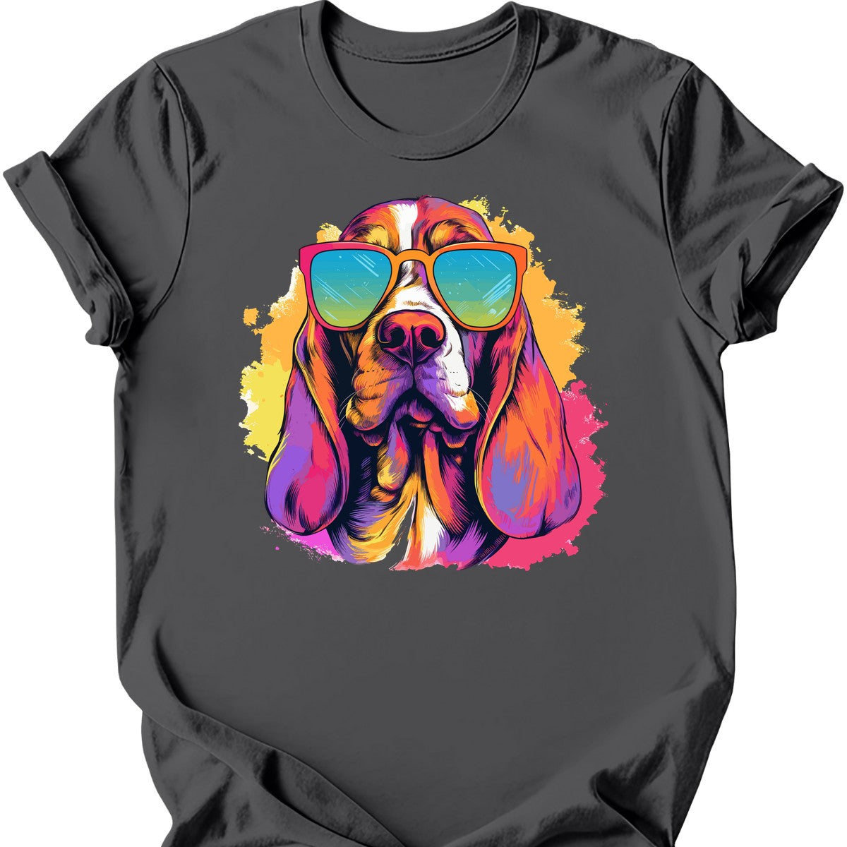 Basset Hound - Top Dog T-Shirt - Charcoal