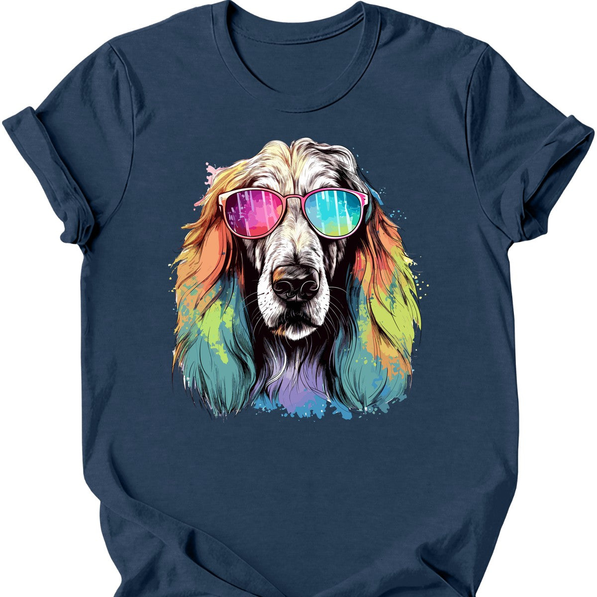 Afghan Hound - Top Dog T-Shirt - Heather Navy