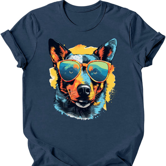Australian Cattle - Top Dog T-Shirt - Heather Navy