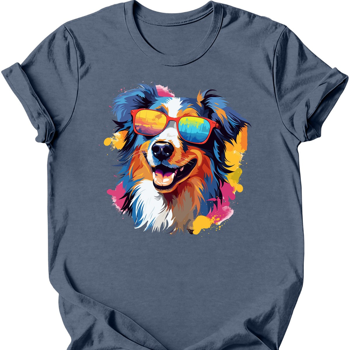 Australian Shepherd - Top Dog T-Shirt - Heather Indigo