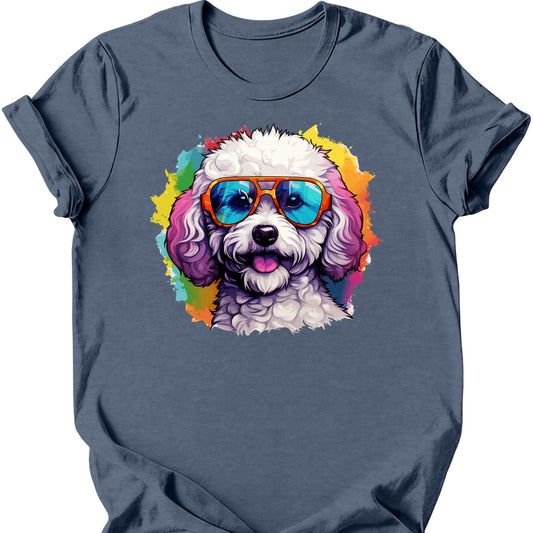 Bichon Frise - Top Dog T-Shirt - Heather Indigo