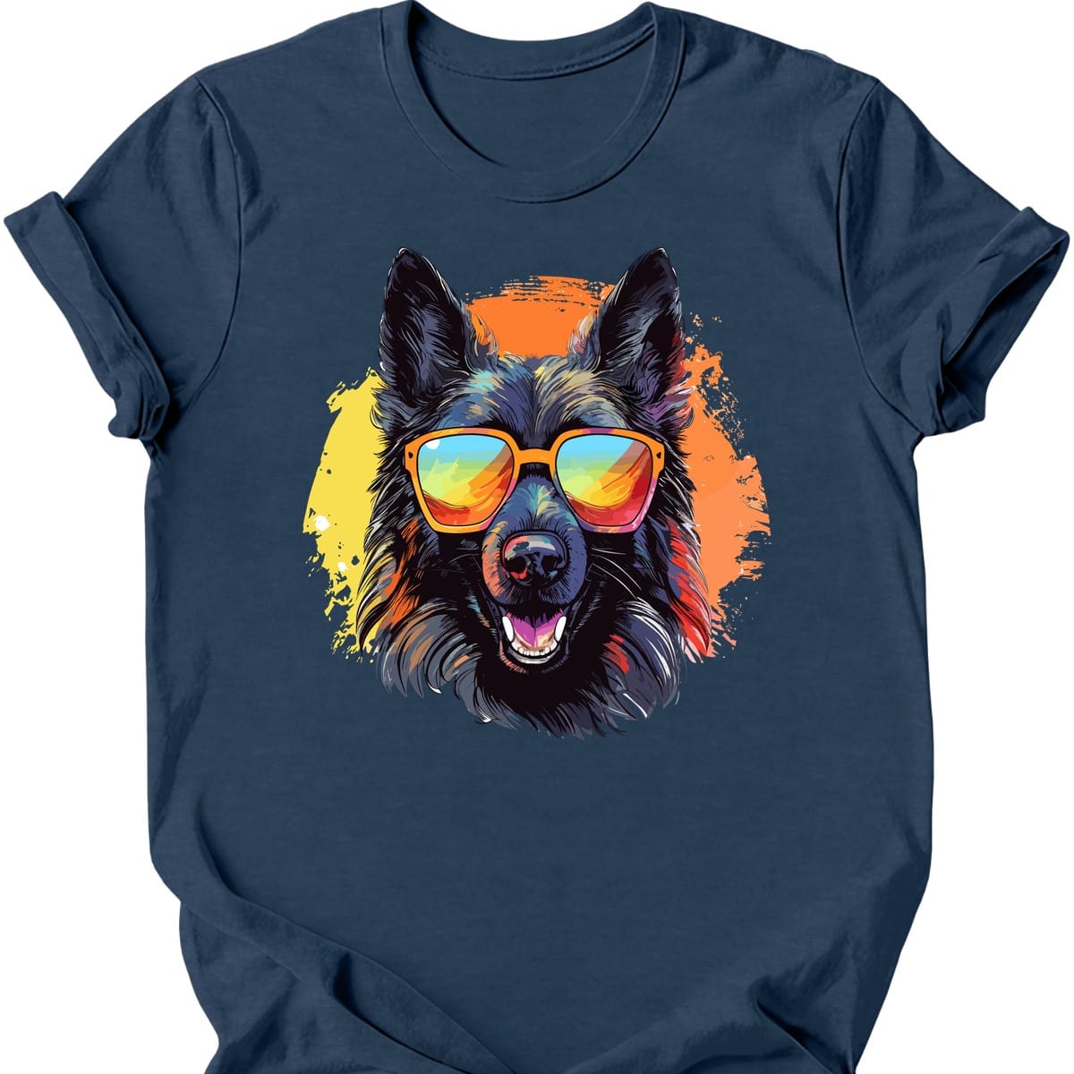 Belgian Sheepdog - Top Dog T-Shirt - Heather Navy