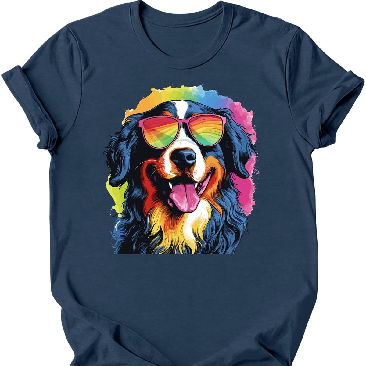 Bernese Mountain - Top Dog T-Shirt - Heather Navy