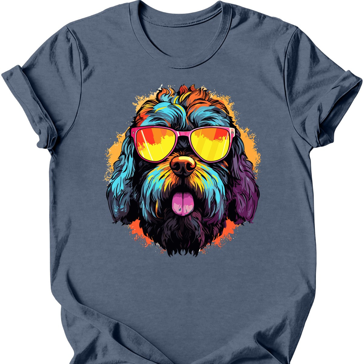 Black Russian Terrier - Top Dog T-Shirt - Heather Indigo