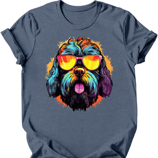 Black Russian Terrier - Top Dog T-Shirt - Heather Indigo
