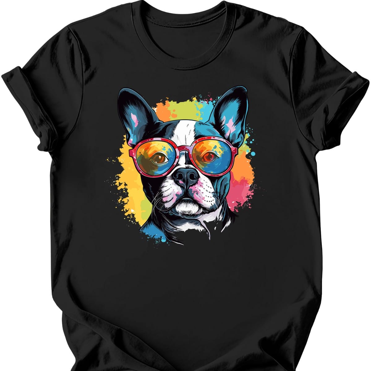 Boston Terrier - Top Dog T-Shirt - Black