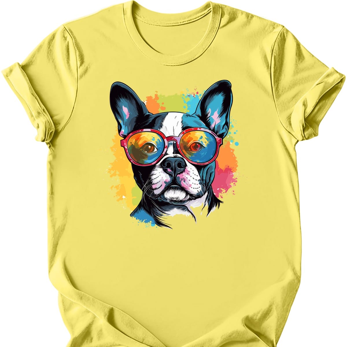 Boston Terrier - Top Dog T-Shirt - Cornsilk