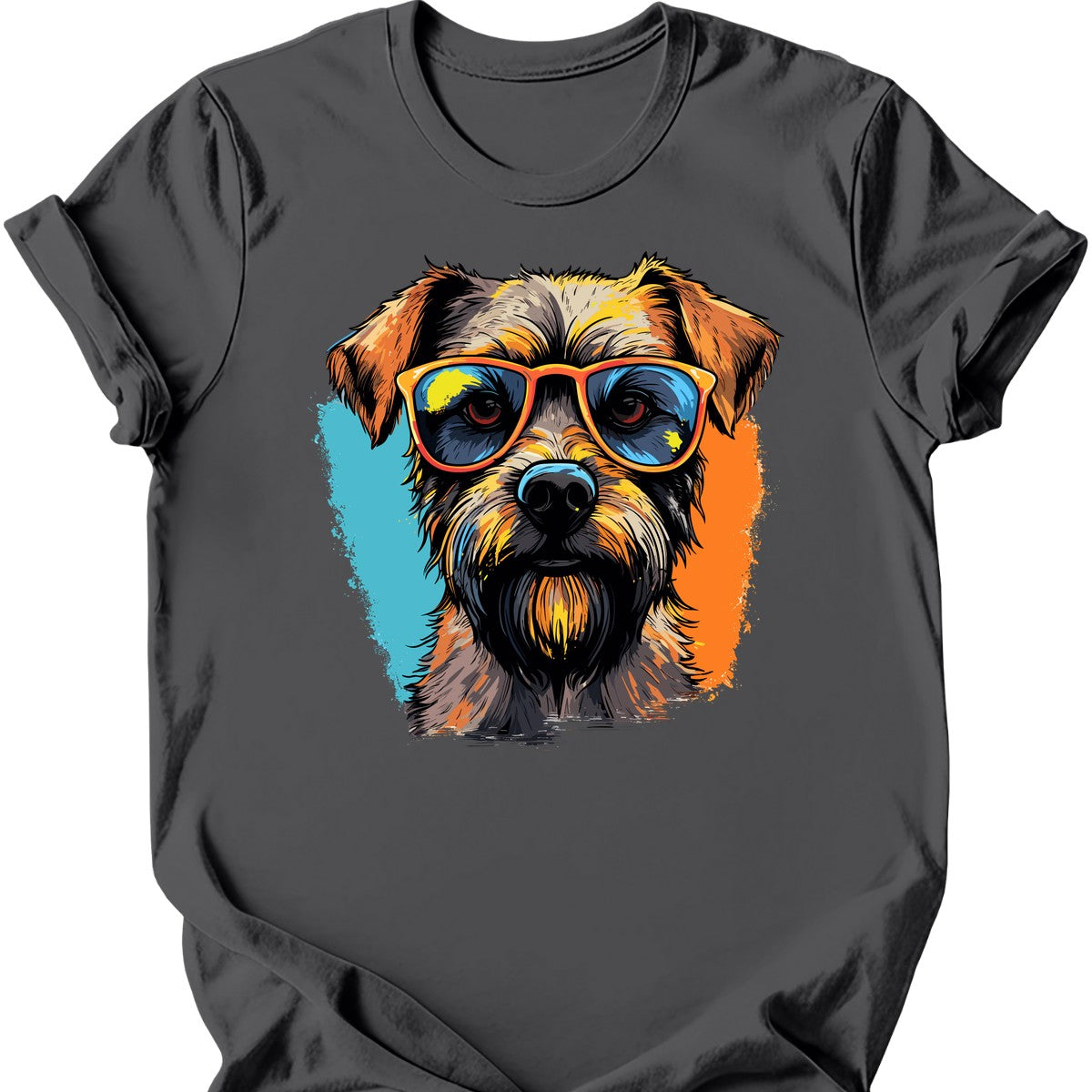 Border Terrier - Top Dog T-Shirt - Charcoal