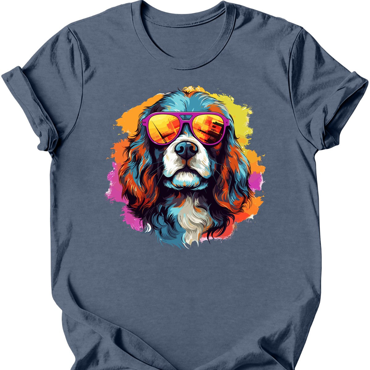Cavalier King Charles Spaniel - Top Dog T-Shirt - Heather Indigo