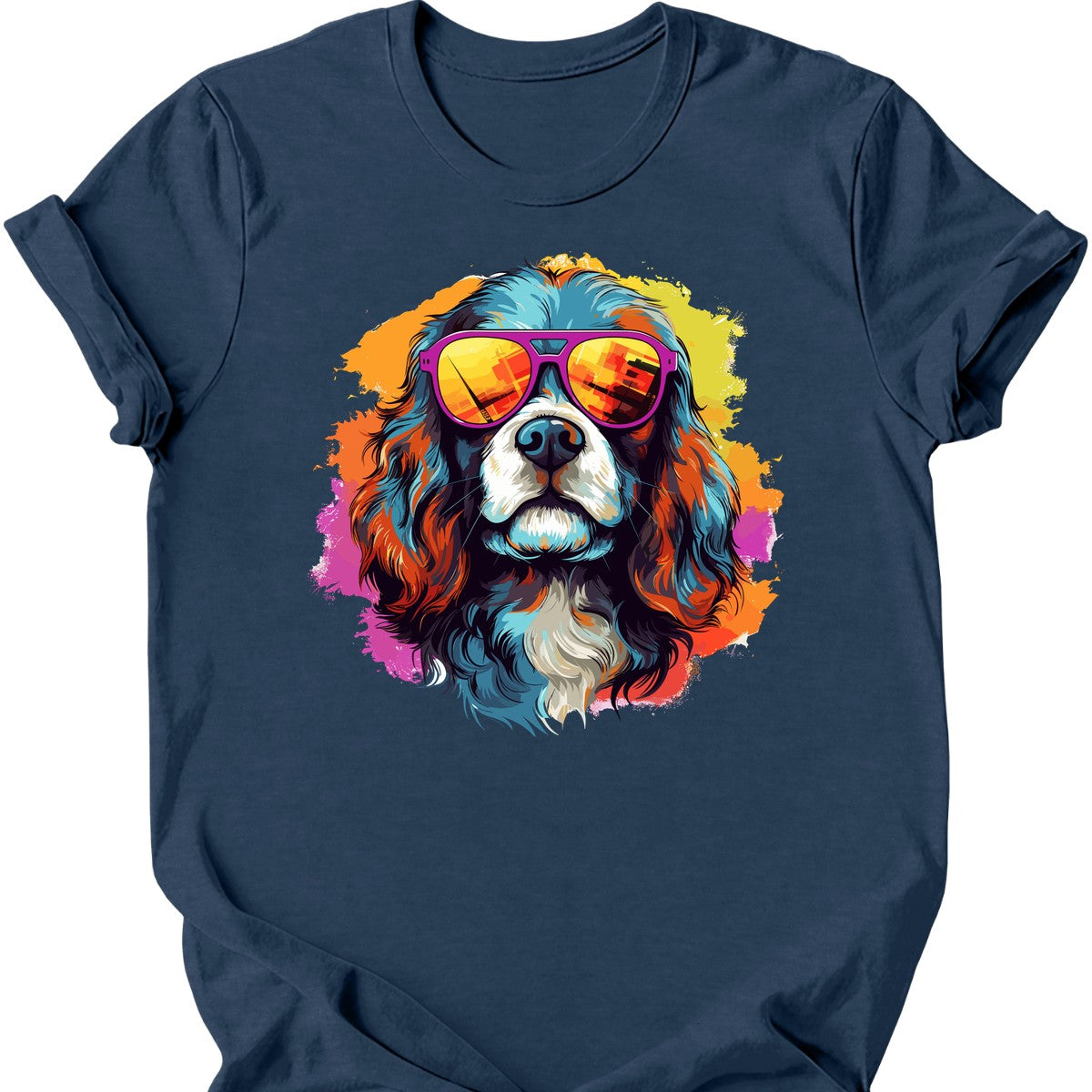 Cavalier King Charles Spaniel - Top Dog T-Shirt - Heather Navy