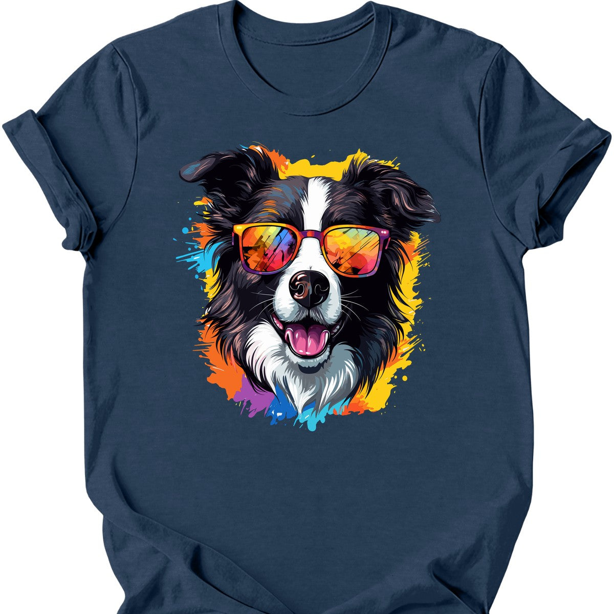 Border Collie - Top Dog T-Shirt - Heather Navy