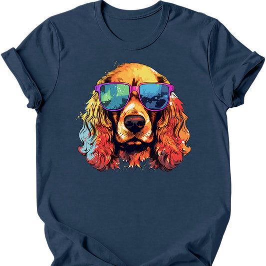 Cocker Spaniel - Top Dog T-Shirt - Heather Navy