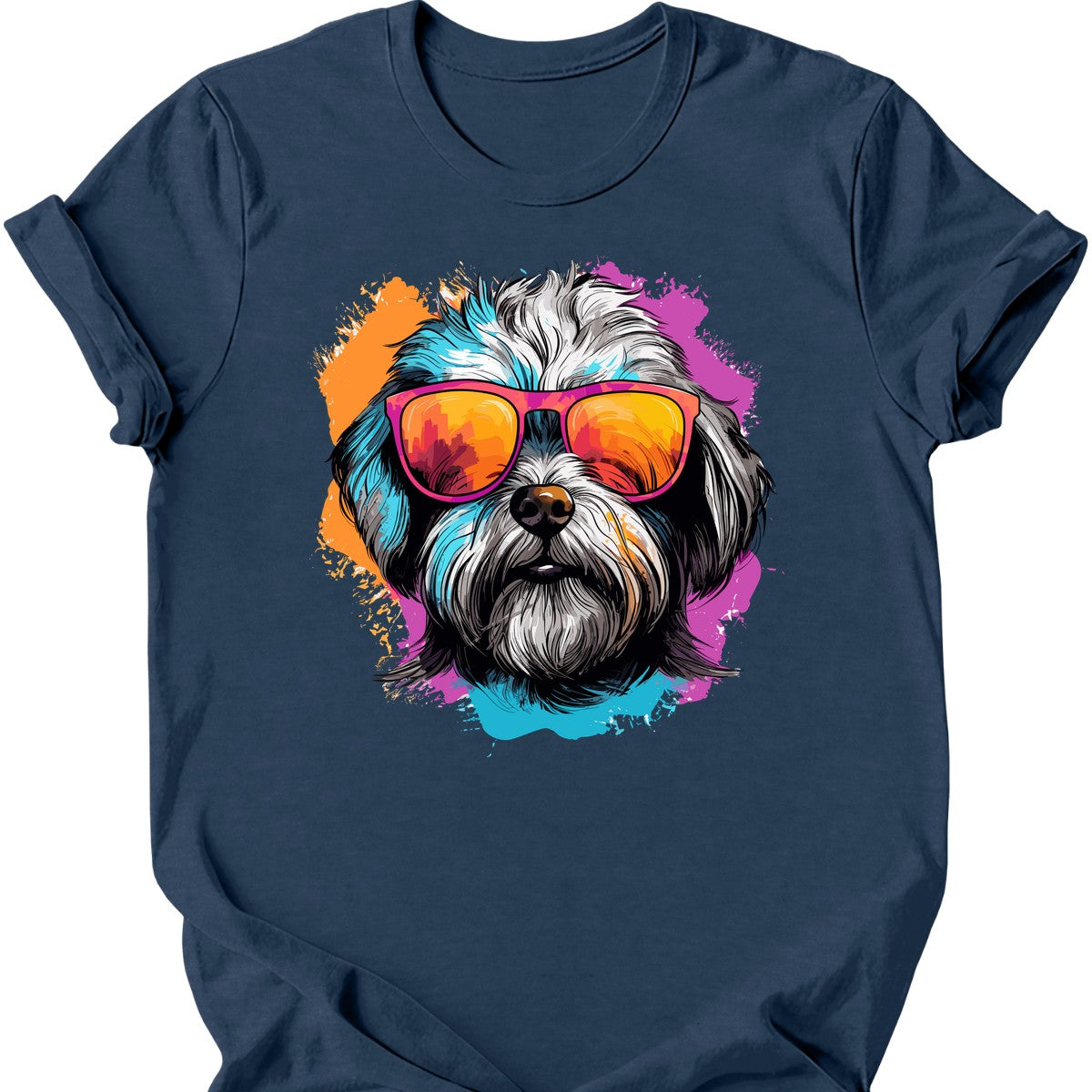 Dandie Dinmont Terrier - Top Dog T-Shirt - Heather Navy
