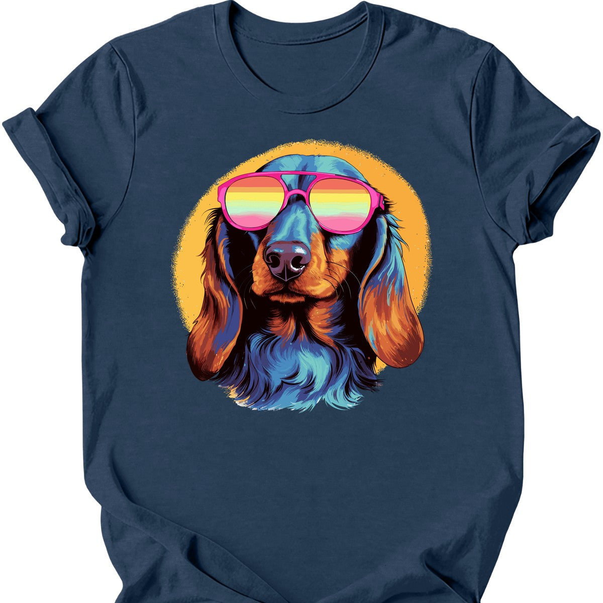 Dachshund - Top Dog T-Shirt - Heather Navy