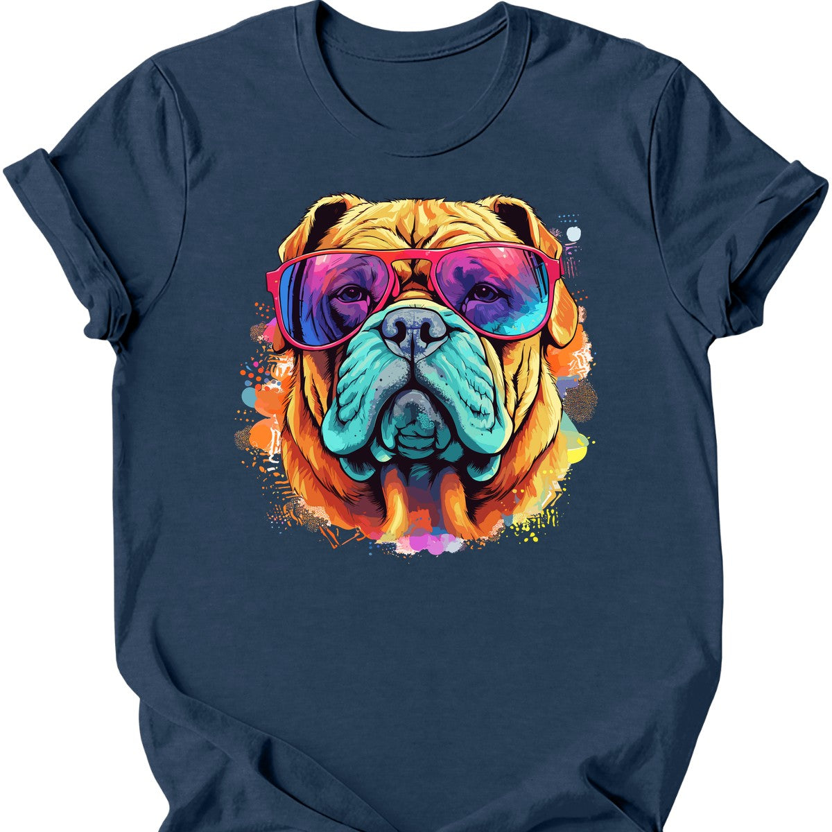 Chinese Shar Pei - Top Dog T-Shirt - Heather Navy