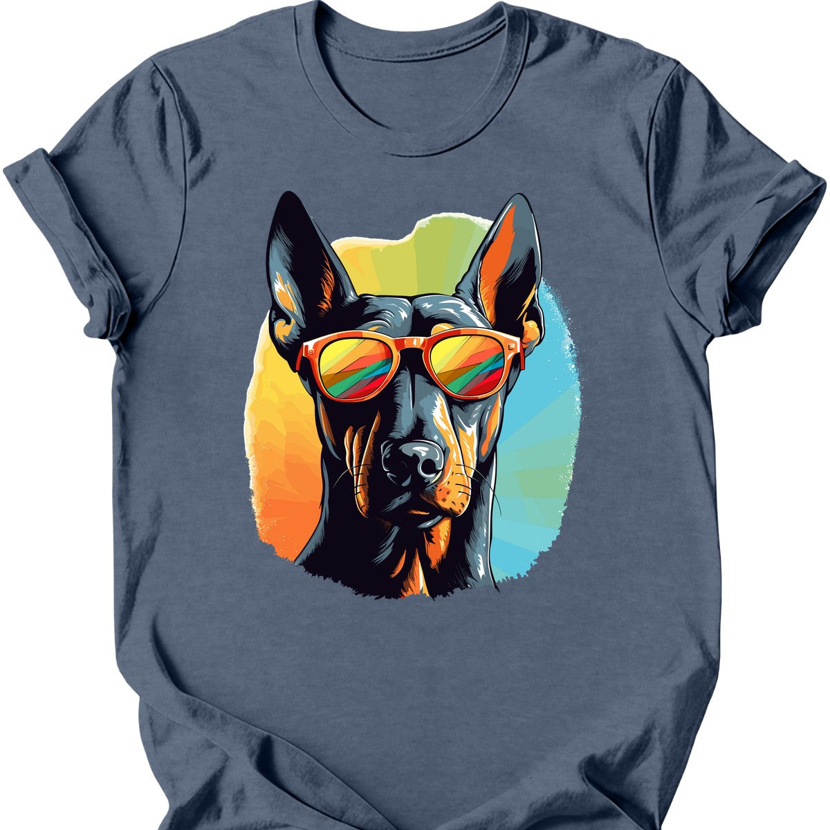 Doberman - Top Dog T-Shirt - Heather Indigo