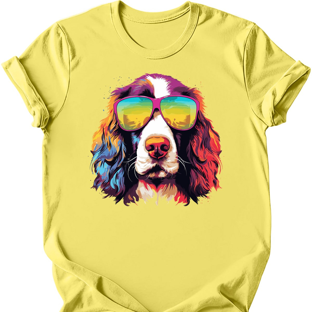 English Springer Spaniel - Top Dog T-Shirt - Cornsilk