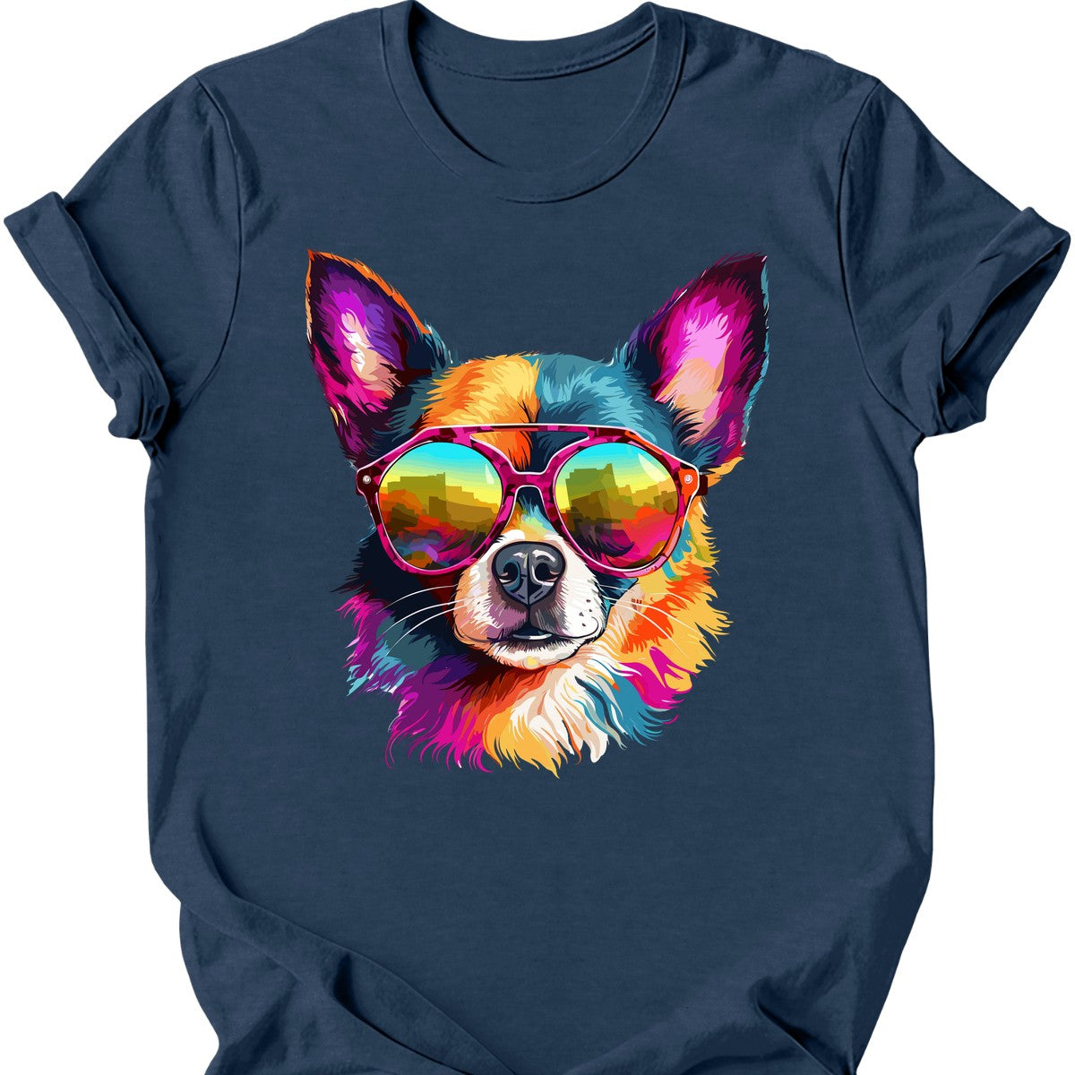Chihuahua - Top Dog T-Shirt - Heather Navy