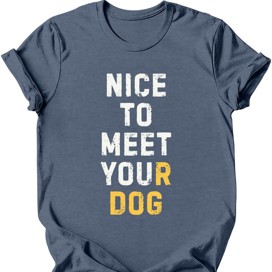 Nice To Meet You T-Shirt - Heather Indigo - heather indigo-1746413437681