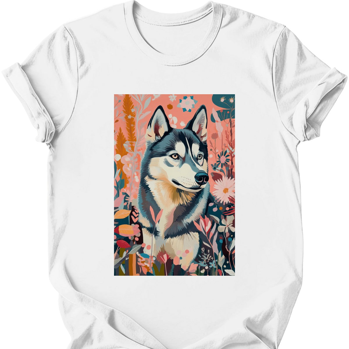 Siberian Husky - Boho Dog T-Shirt - White