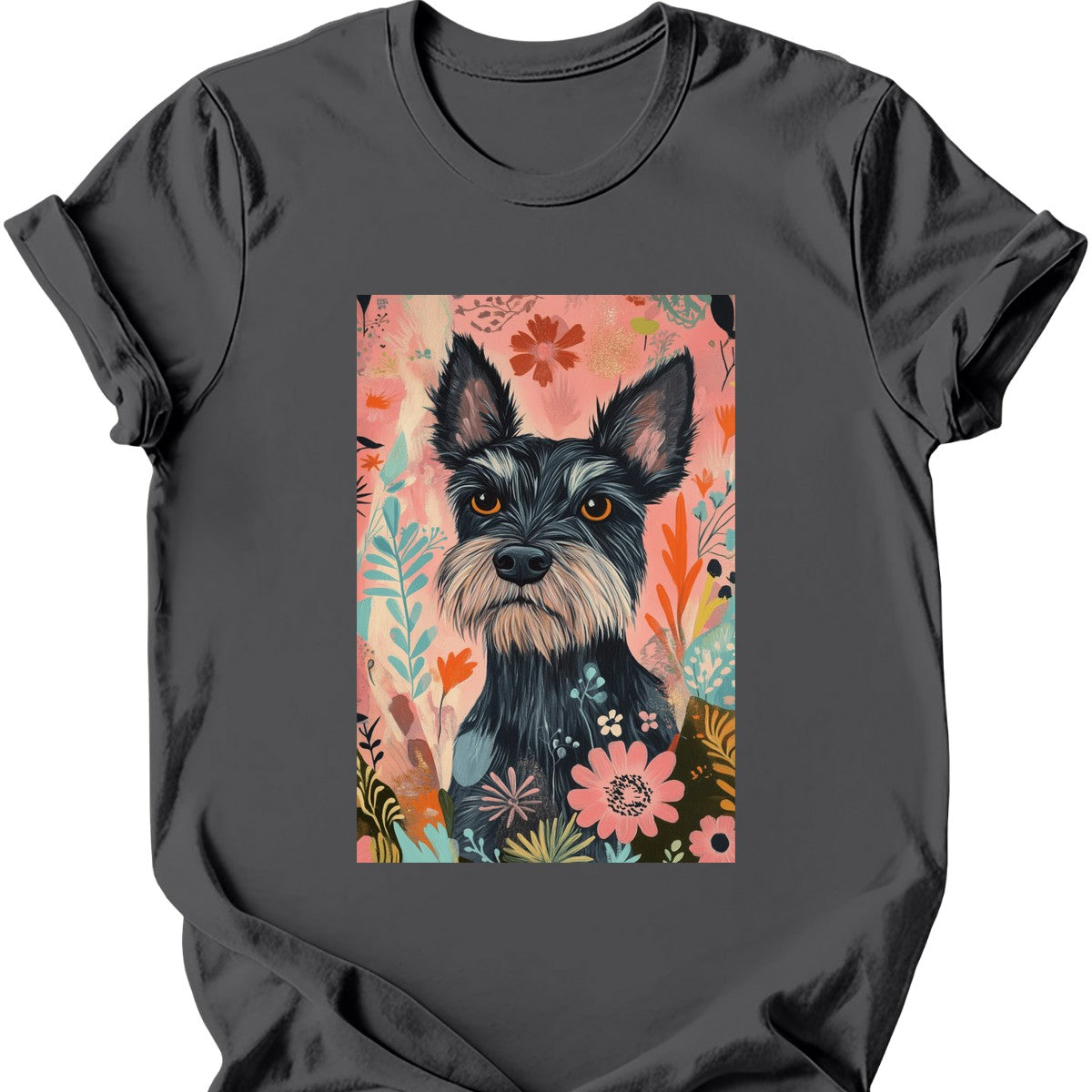 Paddledale Terrier - Boho Dog T-Shirt - Charcoal