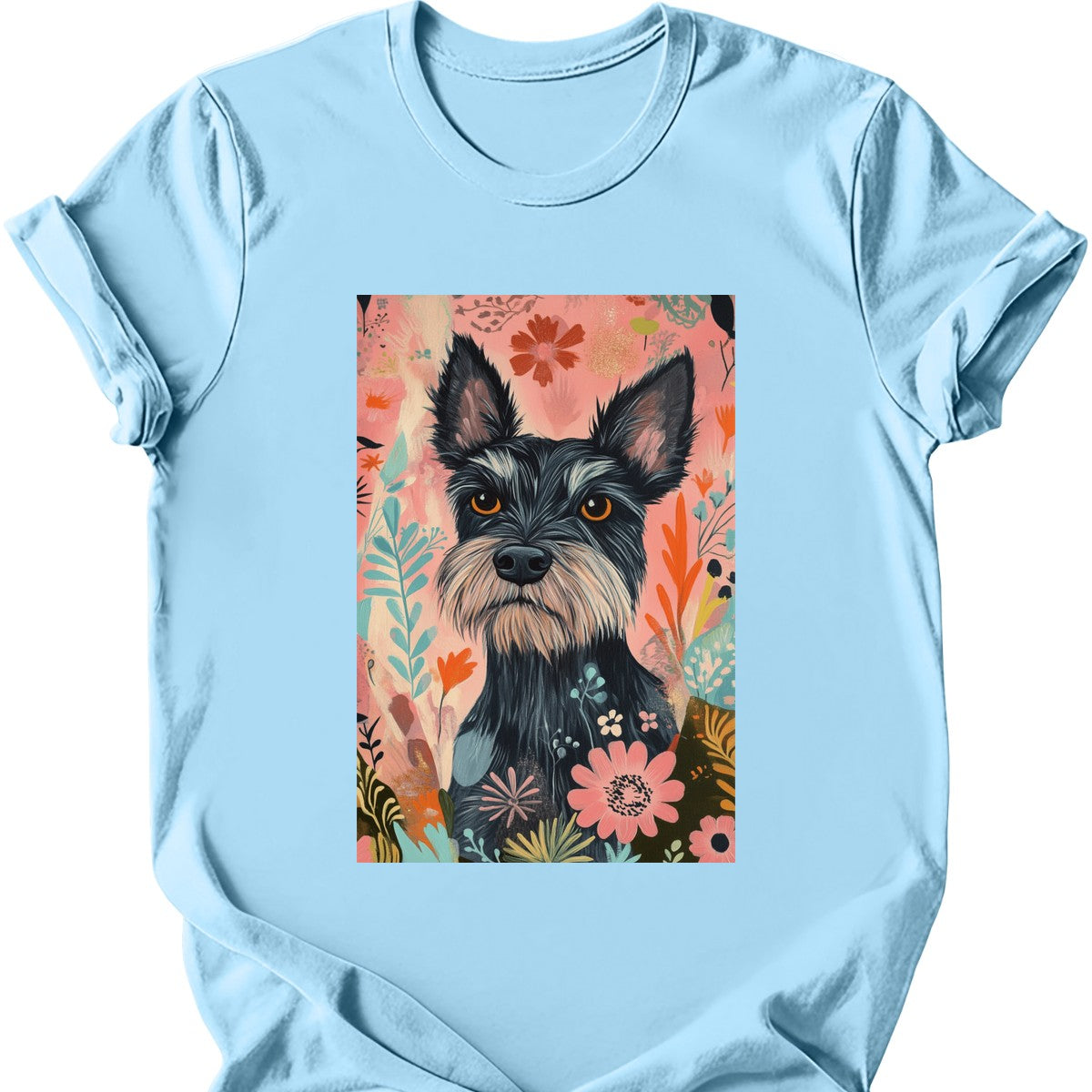 Paddledale Terrier - Boho Dog T-Shirt - Light Blue