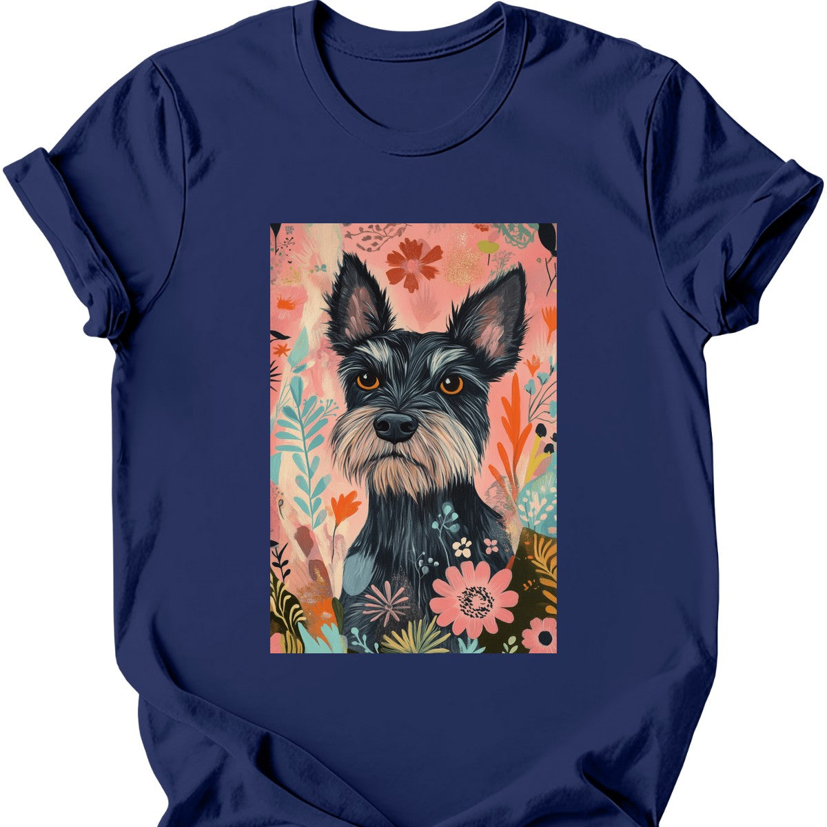 Paddledale Terrier - Boho Dog T-Shirt - Navy
