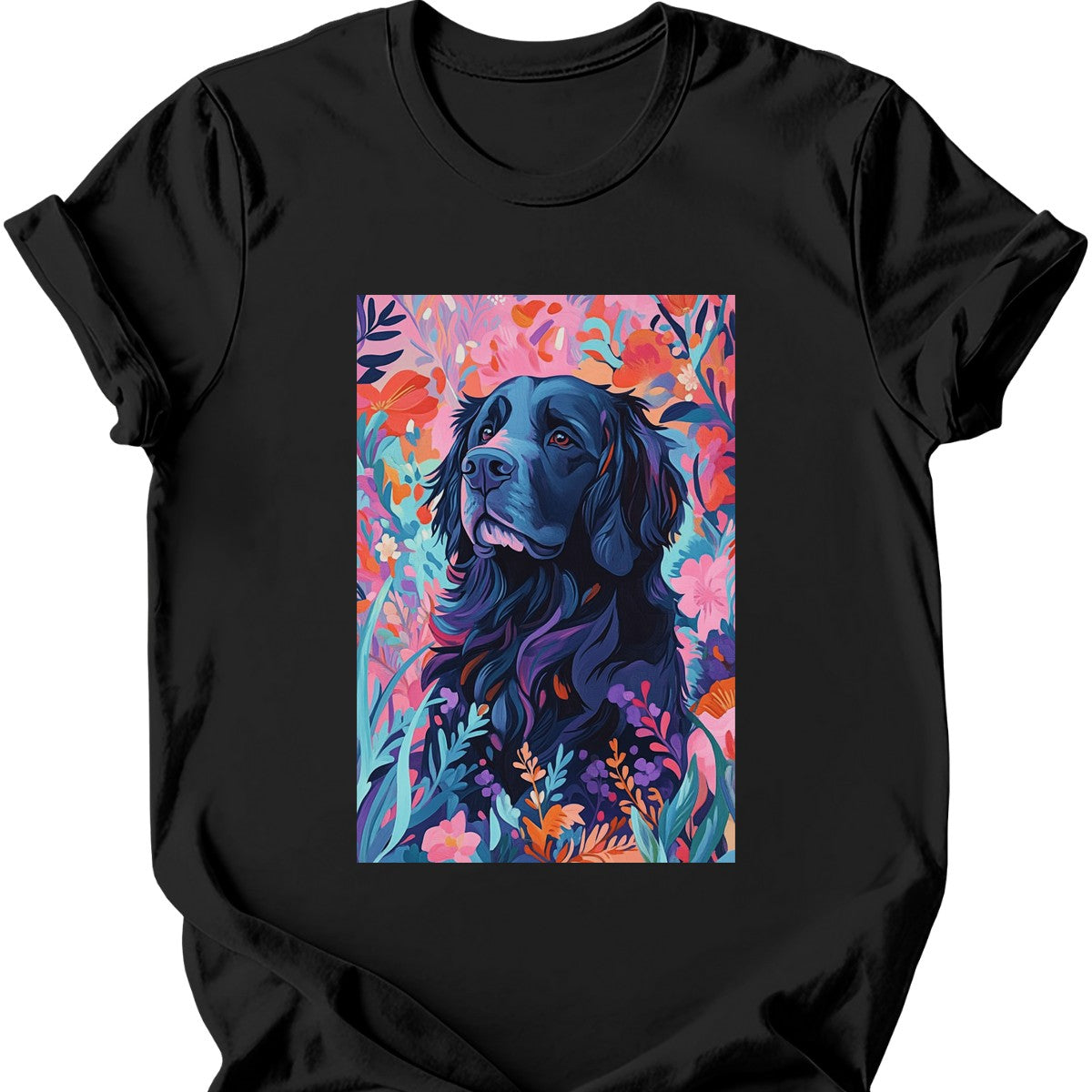Newfoundland - Boho Dog T-Shirt - Black