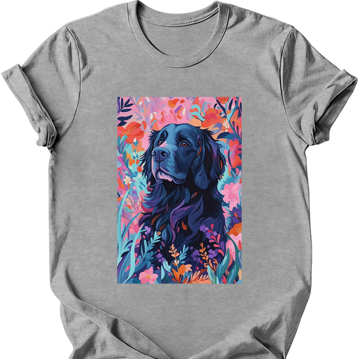 Newfoundland - Boho Dog T-Shirt - Sport Grey