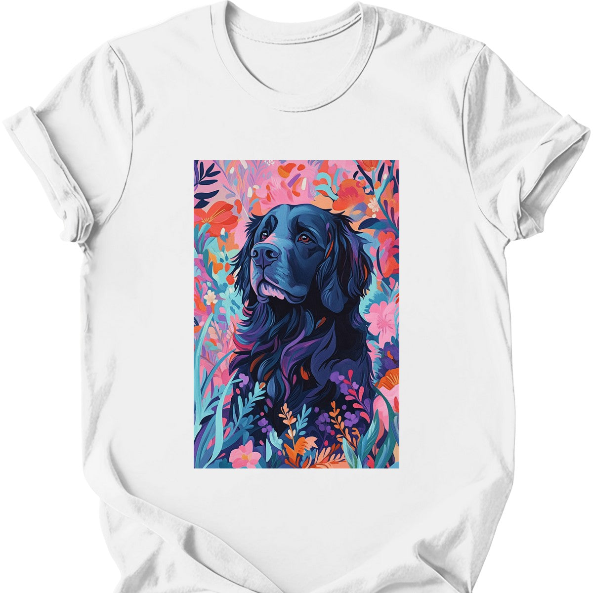 Newfoundland - Boho Dog T-Shirt - White